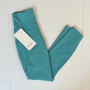 NWT Lululemon Wunder Train HR Tight 25” w/ Pockets Size 4 Tidal Teal